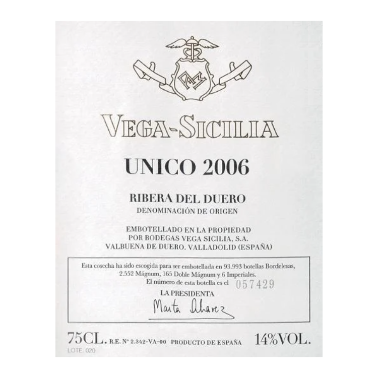 Vega Sicilia, Unico, 2006