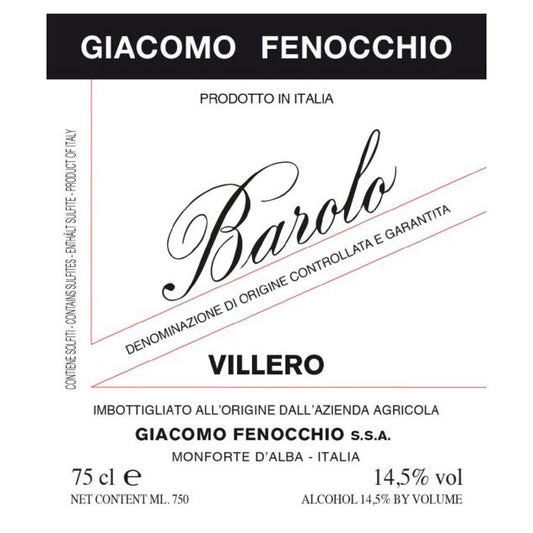Giacomo Fenocchio Barolo Villero 2017