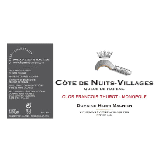 Henri Magnien, Côte de Nuits-Villages Clos Francois Thurot Monopole 2022