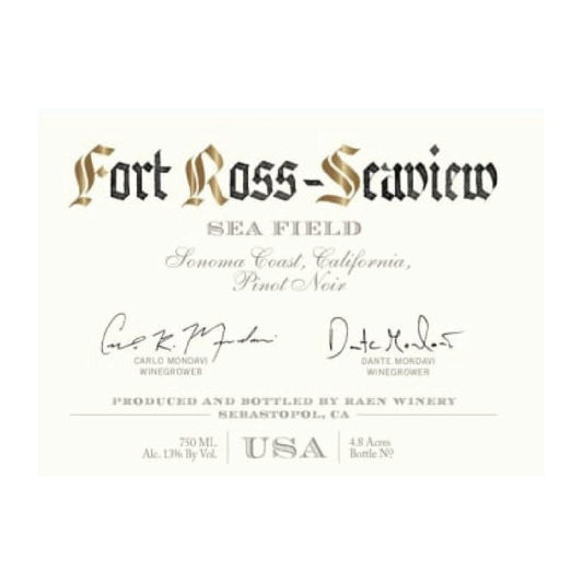 Raen Winery Fort Ross Seaview Sea Field Vineyard Pinot Noir 2020